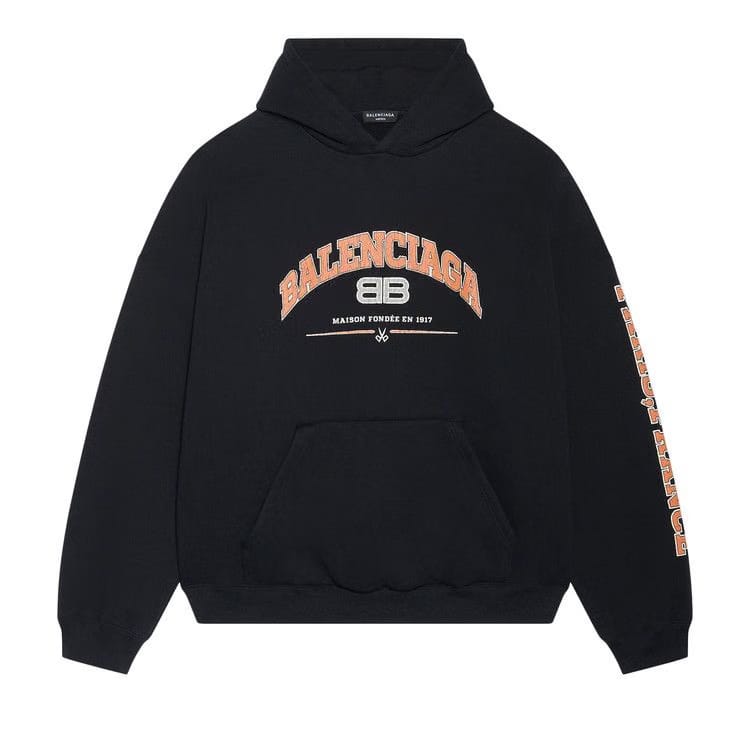 Balenciaga Wide Fit Hoodie Black/Orange/White