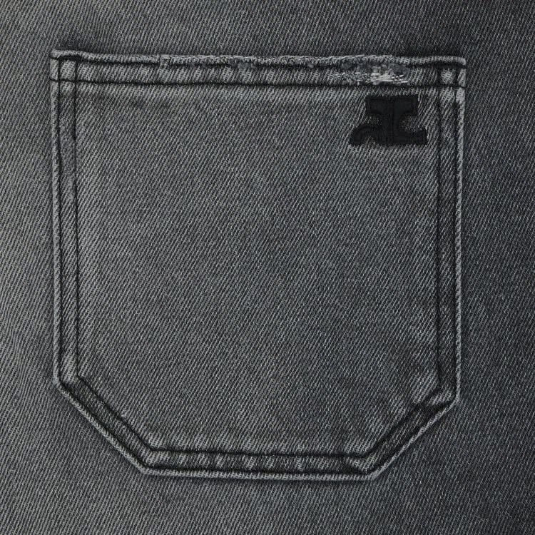 Courrèges Relaxed Denim Straight Pants Stonewashed Grey