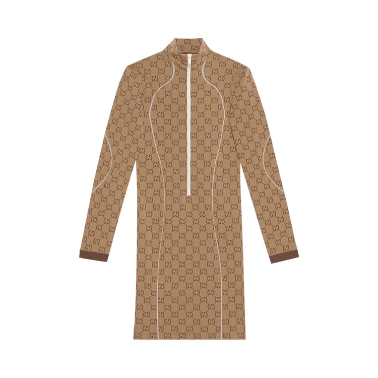 Gucci GG Jersey Jacquard Dress Beige/Ebony
