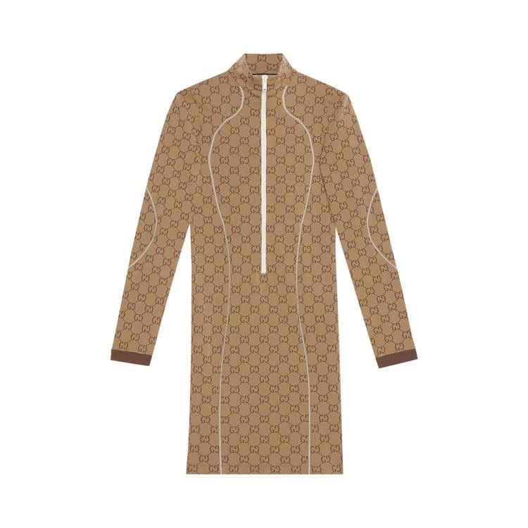 Gucci GG Jersey Jacquard Dress Beige/Ebony