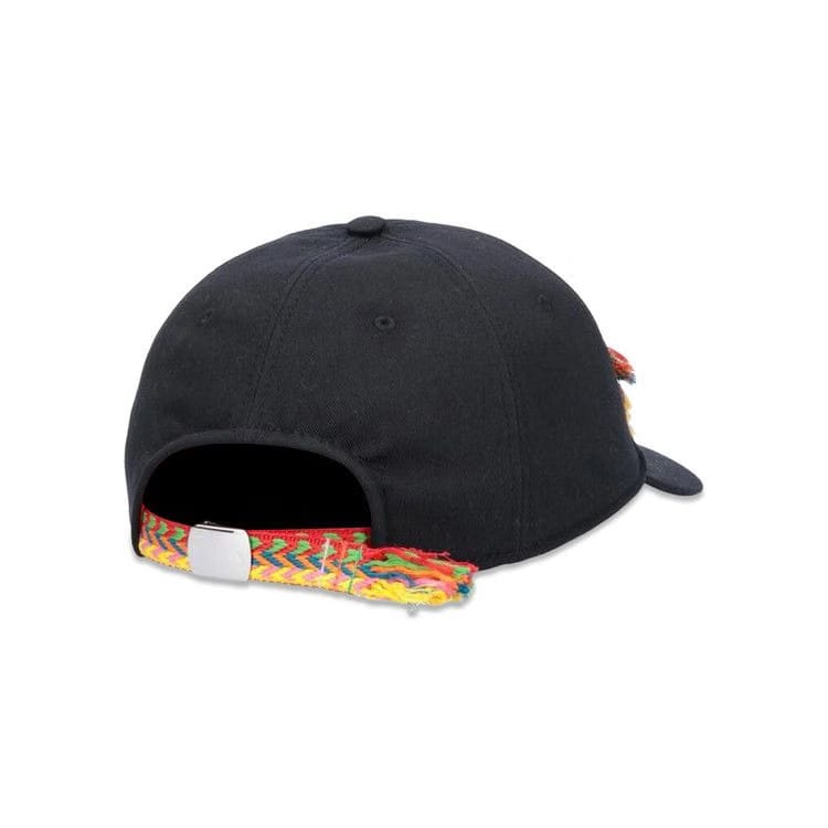 Lanvin Logo Embroidered Fringe Cap Black