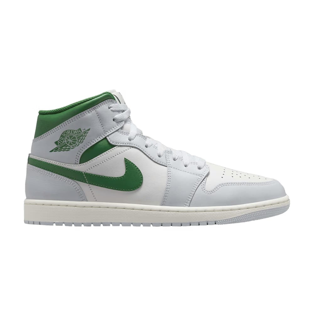 Air Jordan 1 Mid Summit White Lucky Green
