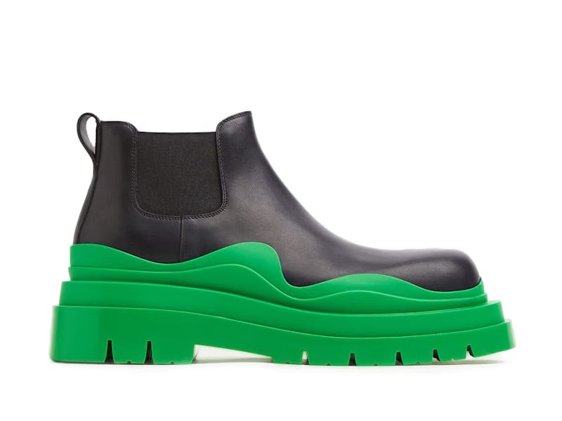 Bottega Veneta Tire Cropped Boot Black Grass