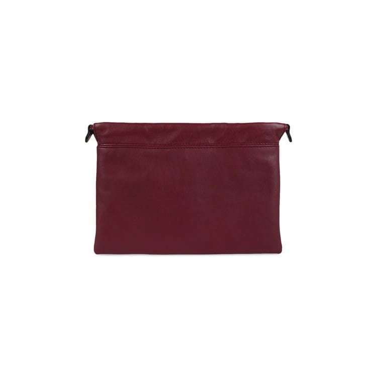 Moschino Logo Belt Drawstring Crossbody Bag Bordeaux
