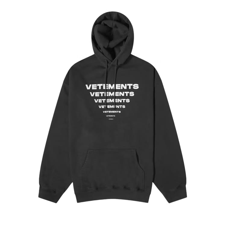 Vetements Pyramid Logo Hoodie Black