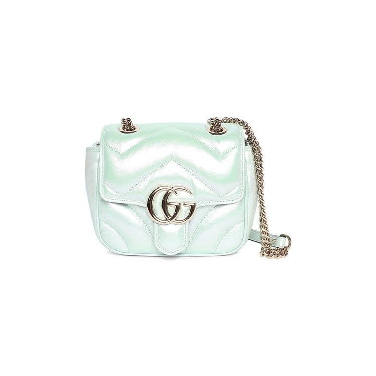 Gucci Marmont Mini Shoulder Bag Iridescent Salvy Green