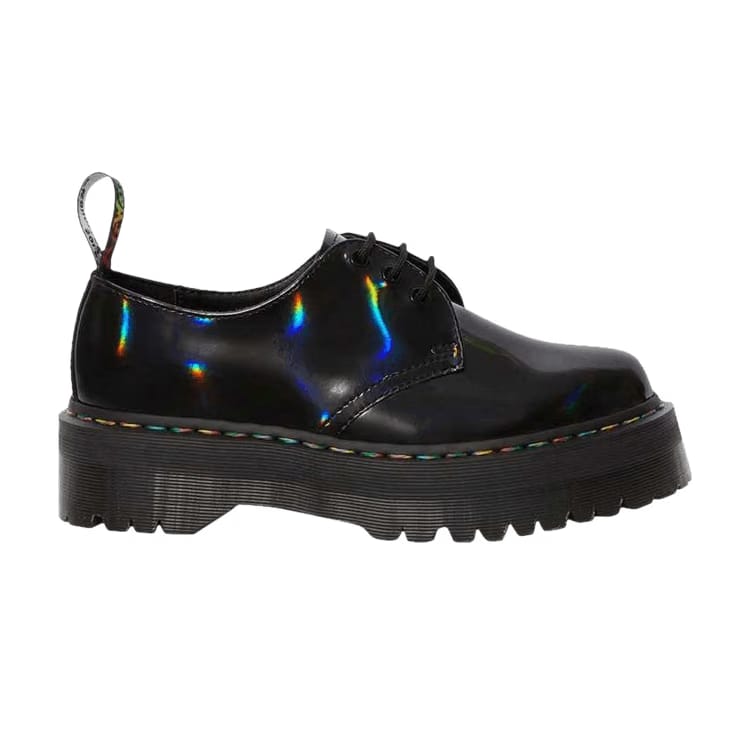 1461 Quad Platform Black Rainbow Patent