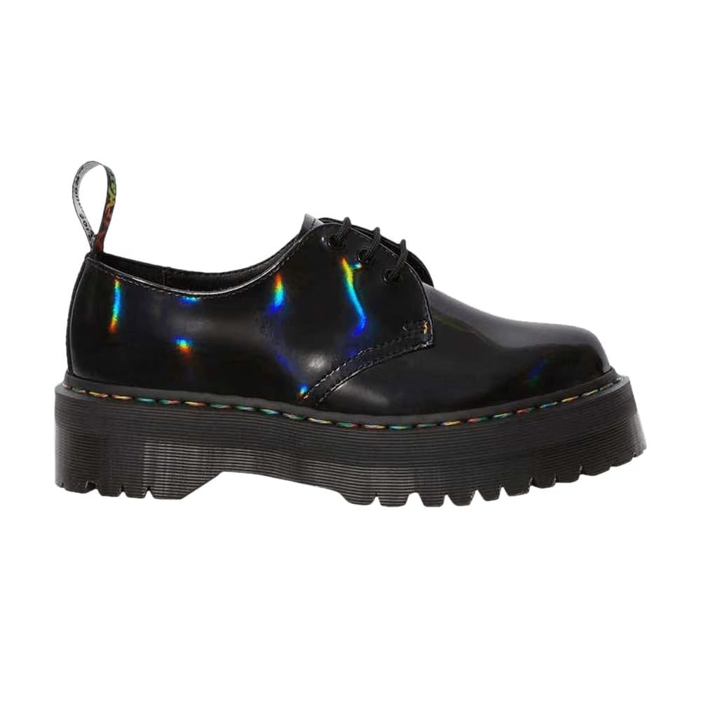 1461 Quad Platform Black Rainbow Patent