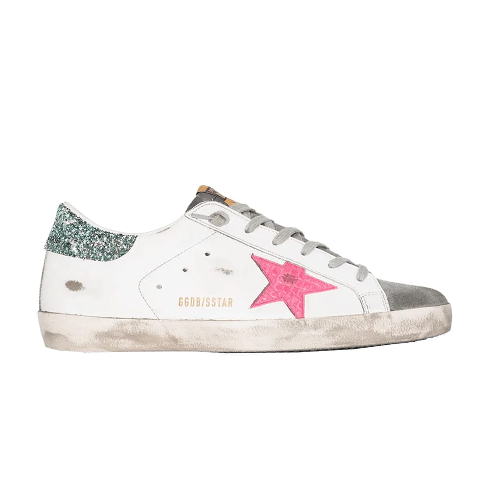 Golden Goose Wmns Superstar 'White Aquamarine Glitter'