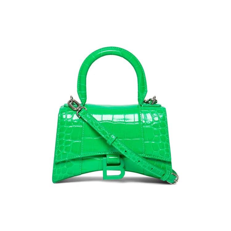 Balenciaga XS Hourglass Top Handle Bag Vivid Green