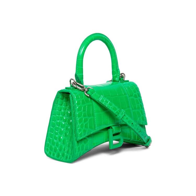 Balenciaga XS Hourglass Top Handle Bag Vivid Green