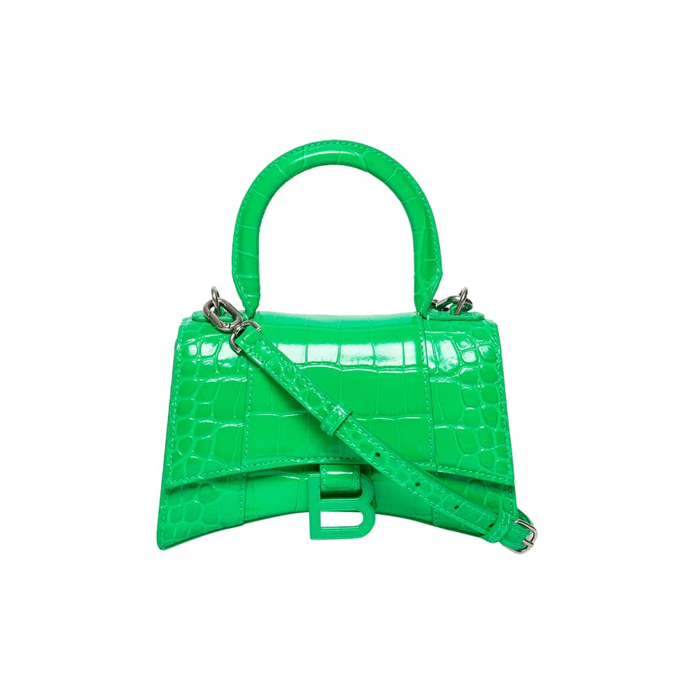 Balenciaga XS Hourglass Top Handle Bag Vivid Green