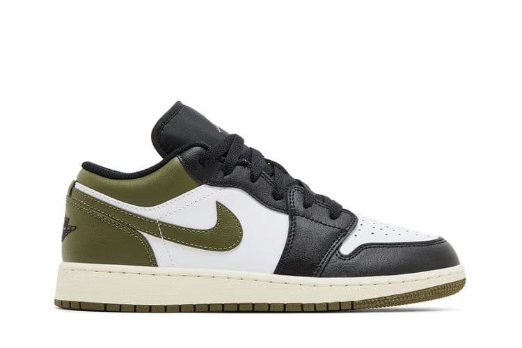 Air Jordan 1 Low GS Black Toe Medium Olive