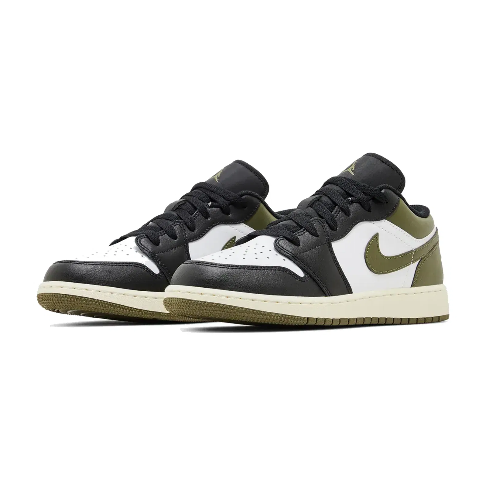 Air Jordan 1 Low GS Black Toe Medium Olive