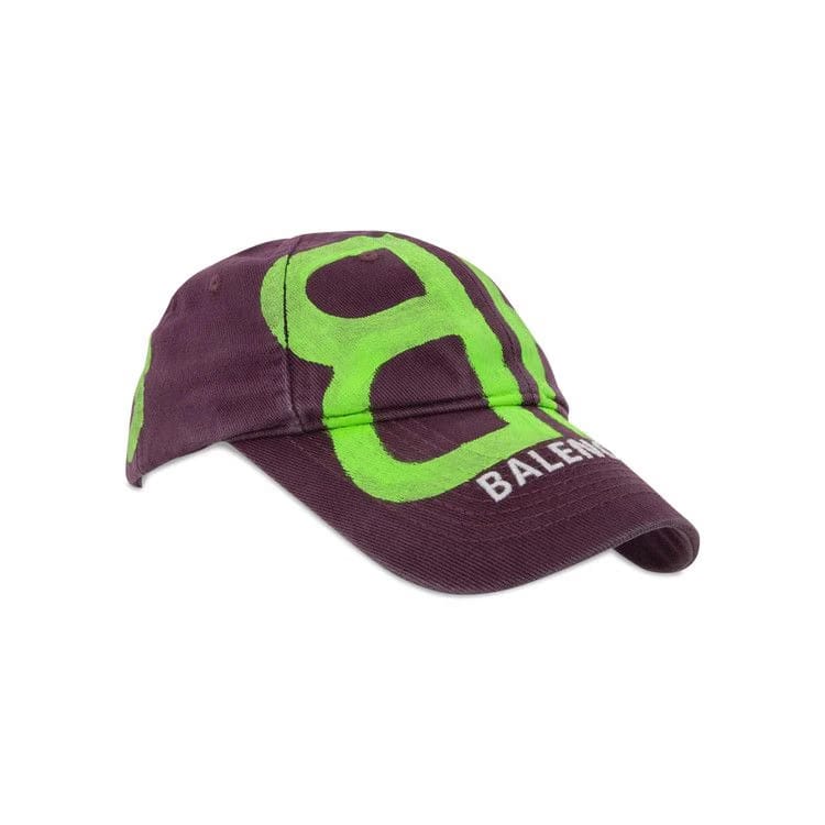 Balenciaga Bb Sprayed Cap Grape/Fluo Green