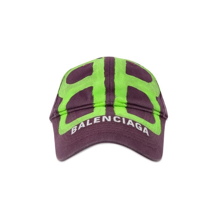 Balenciaga Bb Sprayed Cap Grape/Fluo Green
