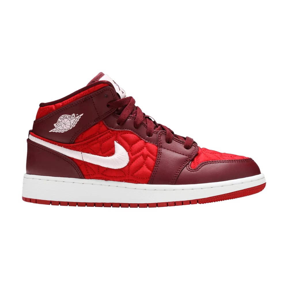 Air Jordan 1 Mid SE GS Red Quilted