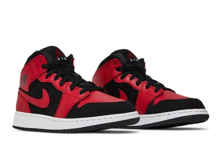 Air Jordan 1 Mid GS Black Gym Red