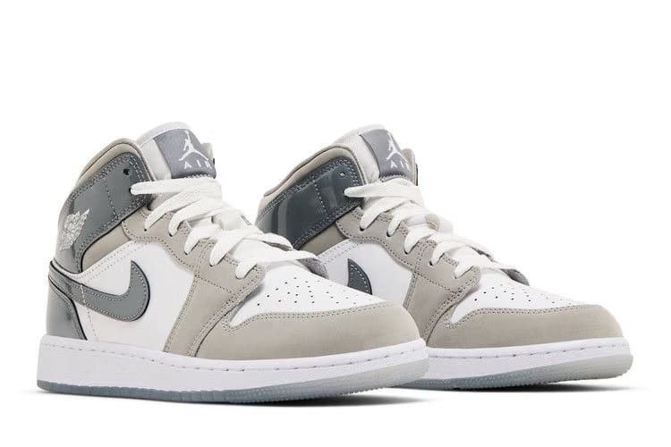Air Jordan 1 Mid SE GS Patent Cool Grey