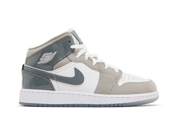 Air Jordan 1 Mid SE GS Patent Cool Grey