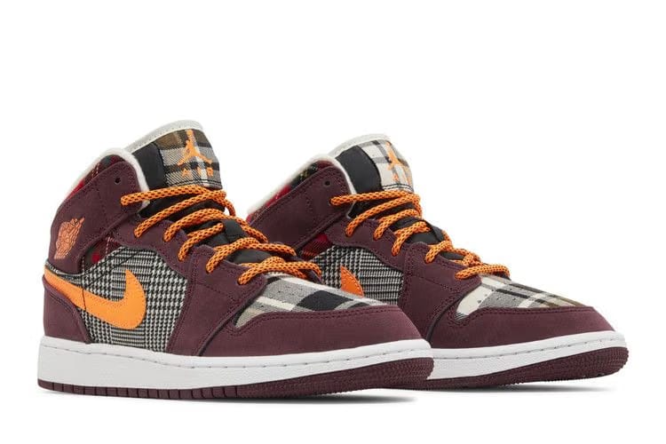 Air Jordan 1 Mid SE GS Plaid