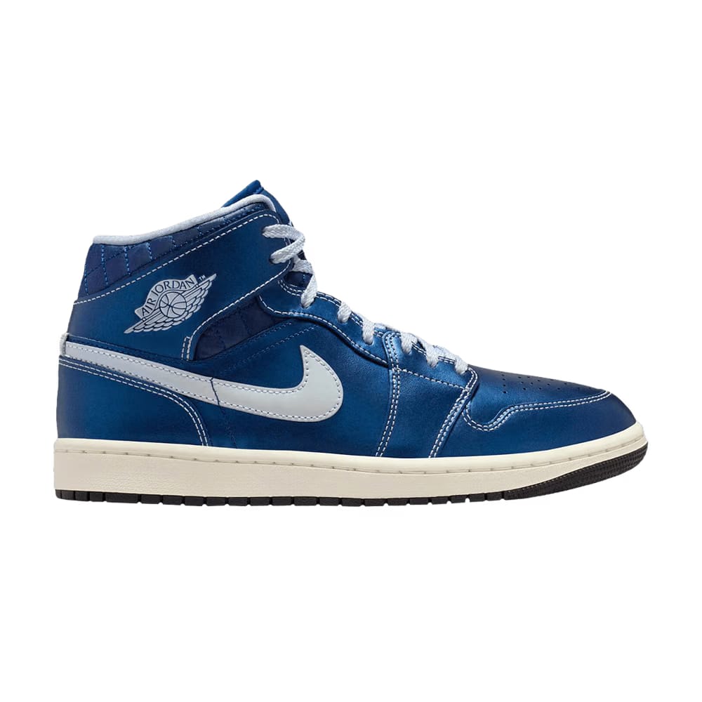 Wmns Air Jordan 1 Mid 'Quilted Metallic Blue'