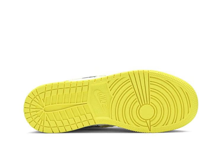 Air Jordan 1 Mid SE GS Rose Patch - Dynamic Yellow