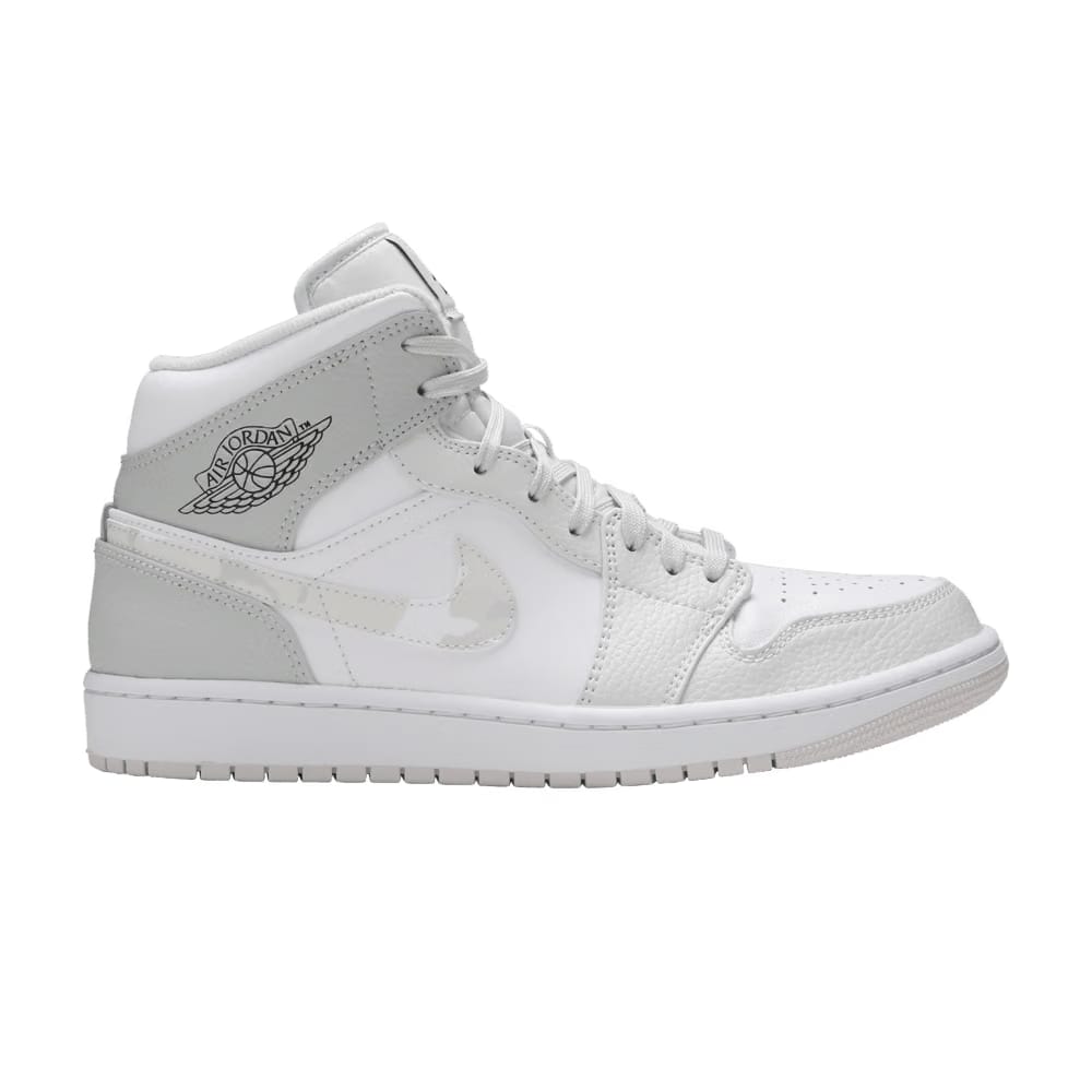 Air Jordan 1 Mid Swoosh Logo - Grey Camo