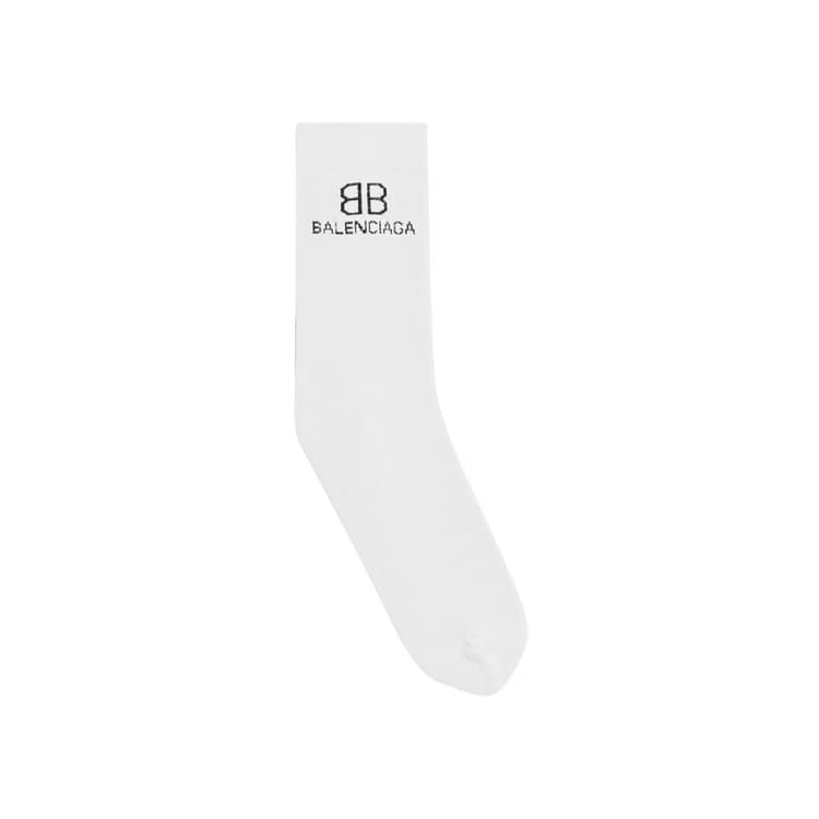 Balenciaga Logo Socks White/Black