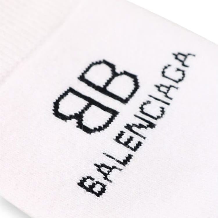Balenciaga Logo Socks White/Black