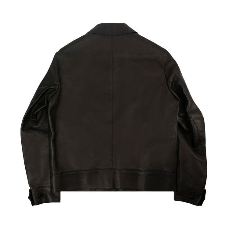 Burberry Leather Bomber Jacket Black