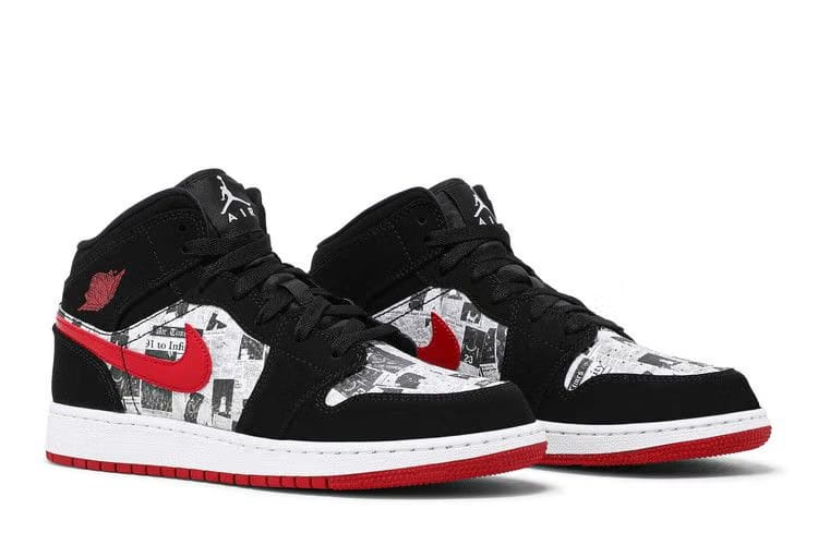 Air Jordan 1 Mid SE GS Newspaper Air Times