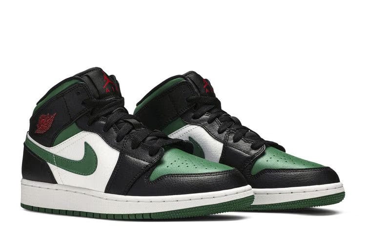 Air Jordan 1 Mid GS Black Pine Green