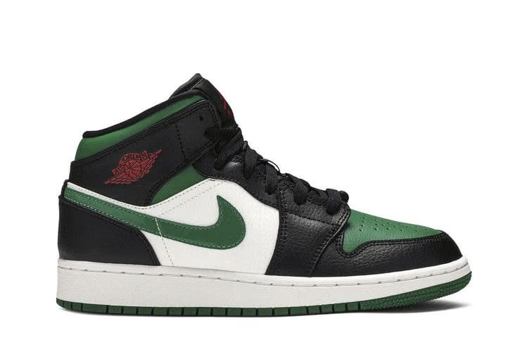 Air Jordan 1 Mid GS Black Pine Green
