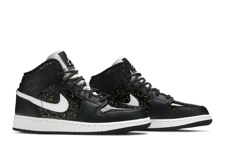 Air Jordan 1 Mid SE GS Black Glitter