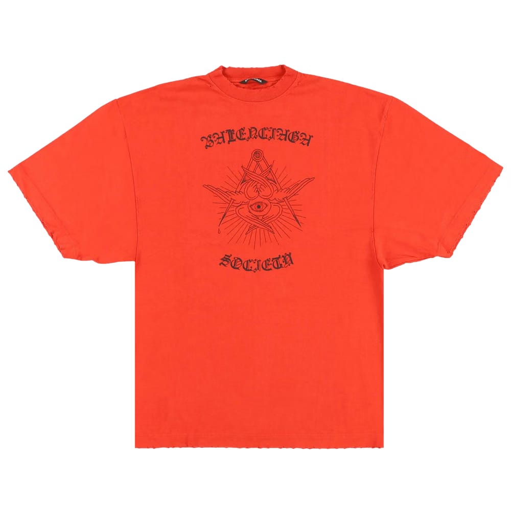 Balenciaga Gothic XL T-Shirt Red