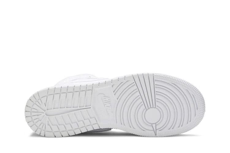 Air Jordan 1 Mid GS Triple White Tumbled Leather 2020