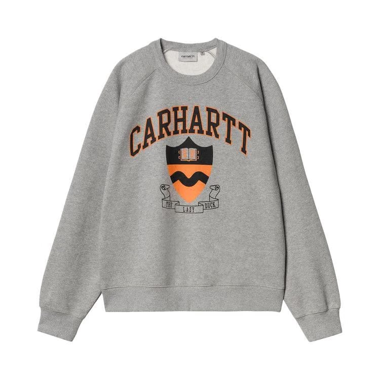Carhartt WIP Lazy Duck Academy Sweatshirt Grey Heather