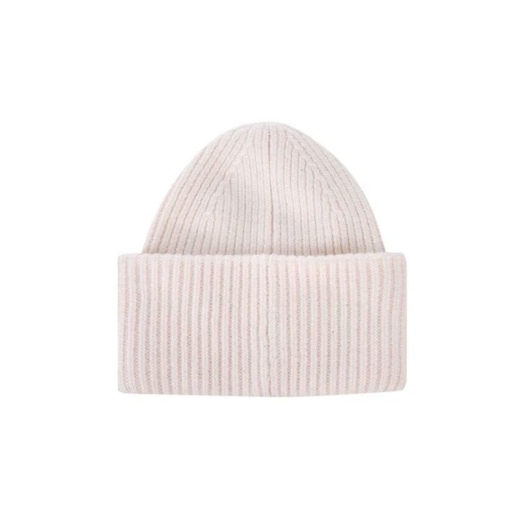 Acne Studios Wool Embroidered Beanie White