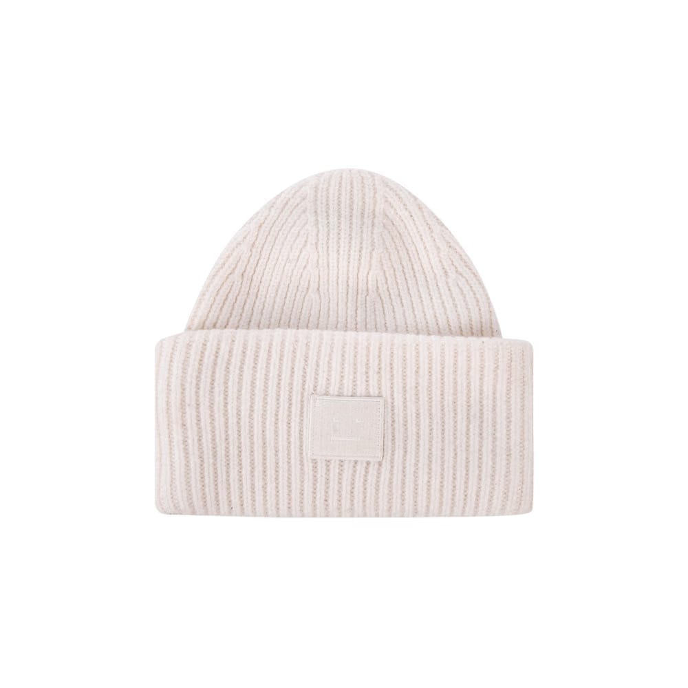 Acne Studios Wool Embroidered Beanie White