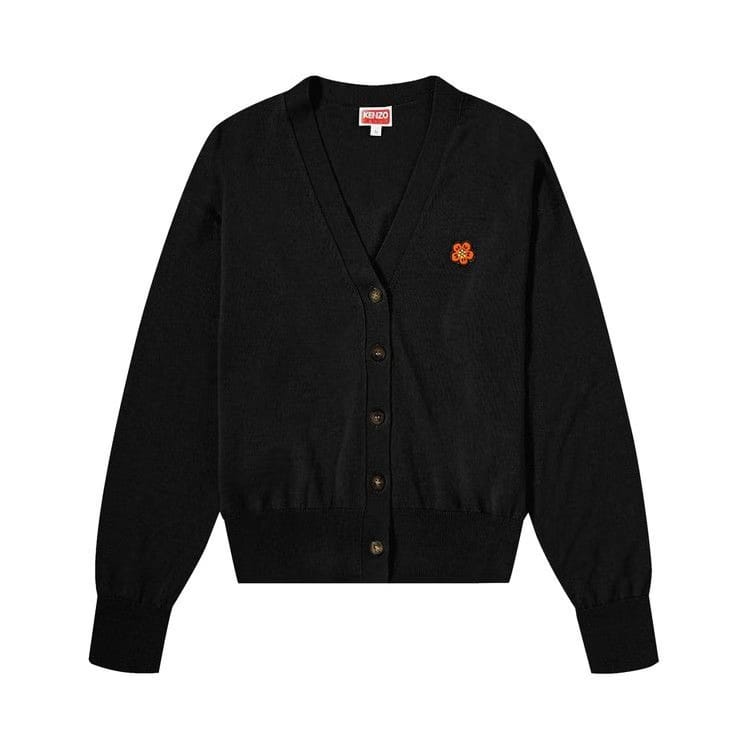 Kenzo Boke Flower Embroidered Cardigan Black