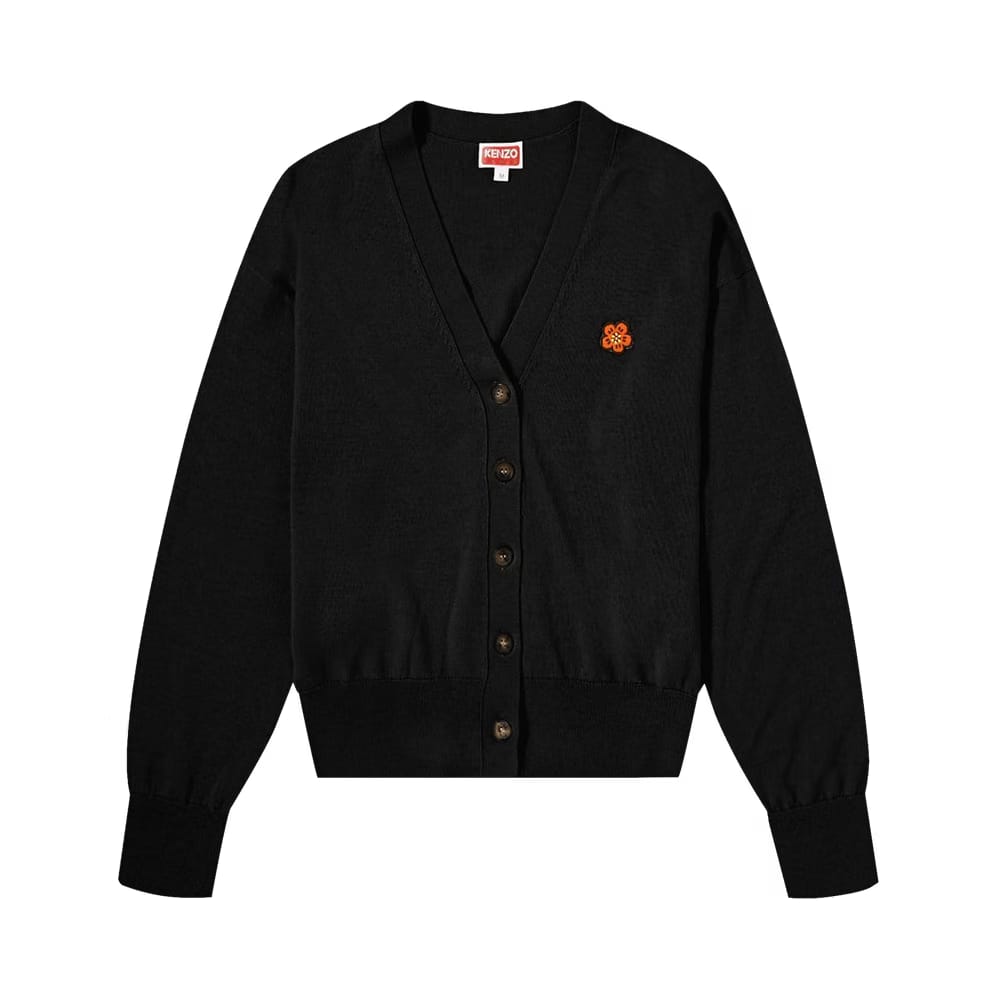 Kenzo Boke Flower Embroidered Cardigan Black