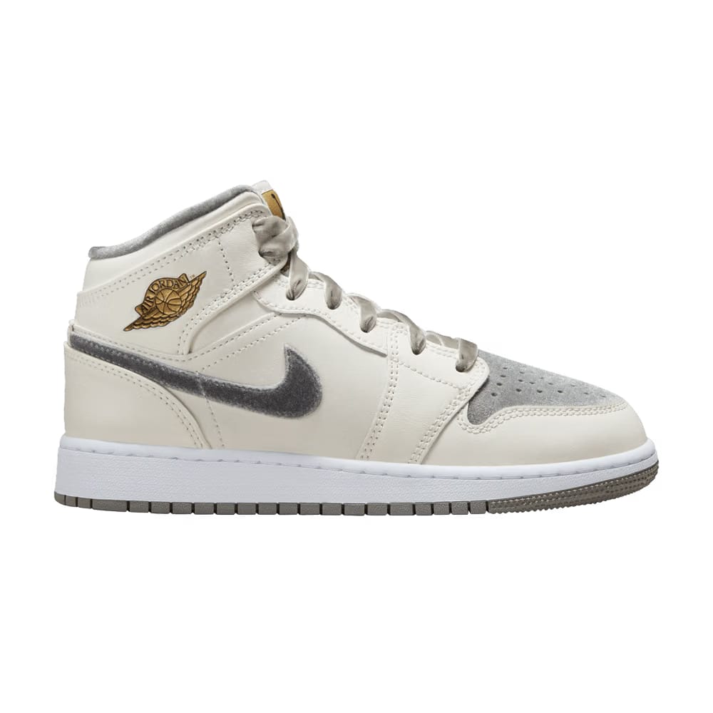 Air Jordan 1 Mid SE GS Pewter Velvet Toe