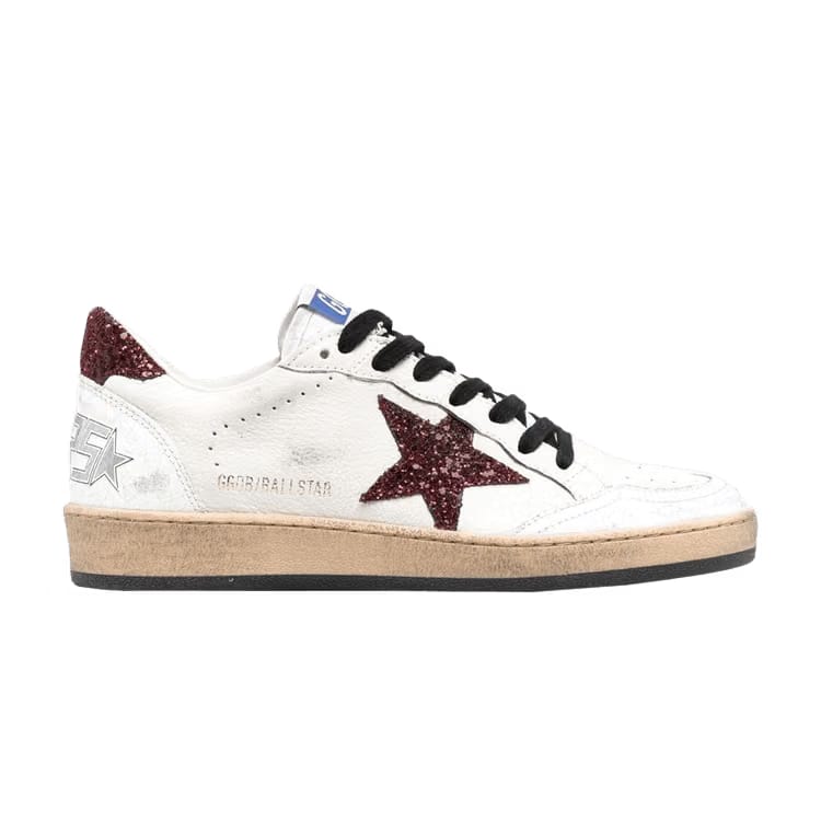 Golden Goose Wmns Ball Star 'White Bordeaux'
