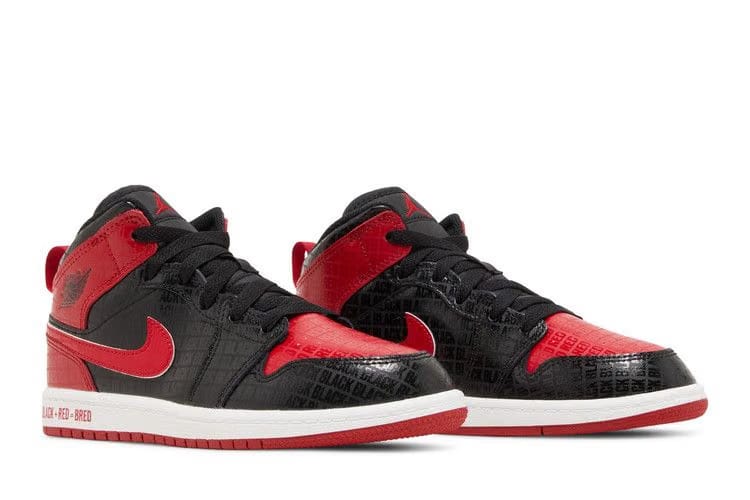 Air Jordan 1 Mid SS PS Black + Red = Bred