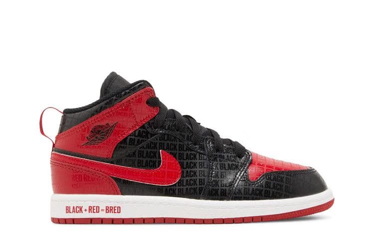 Air Jordan 1 Mid SS PS Black + Red = Bred
