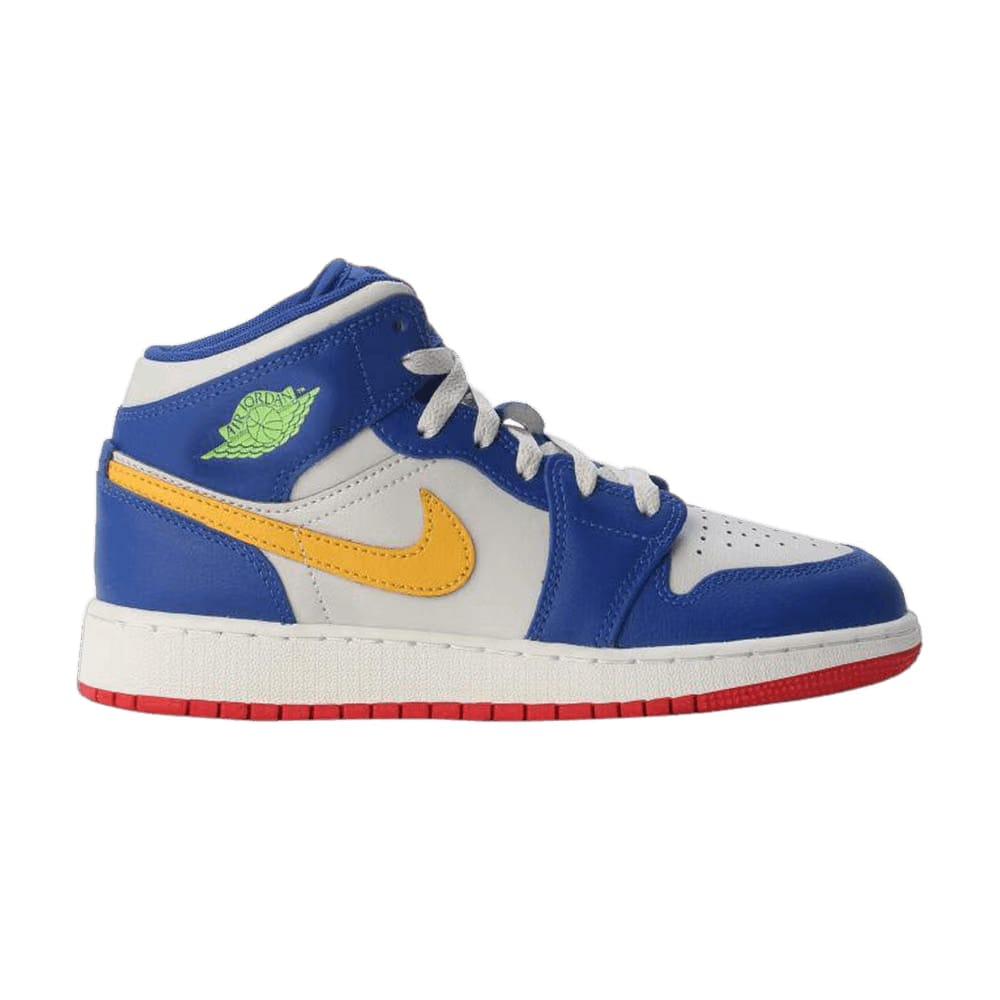 Air Jordan 1 Mid GS Racer Blue Red Gold