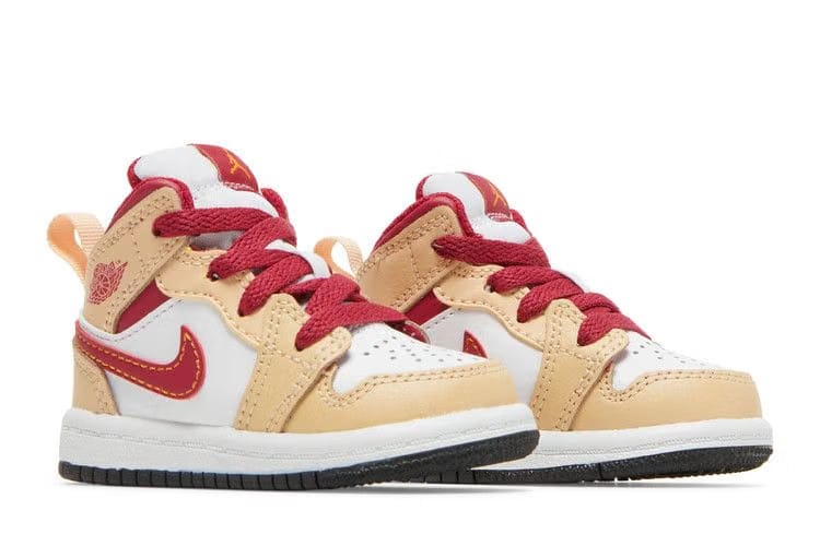 Air Jordan 1 Mid TD Light Curry Cardinal Red