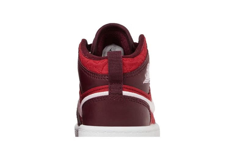 Air Jordan 1 Mid SE PS Red Quilted