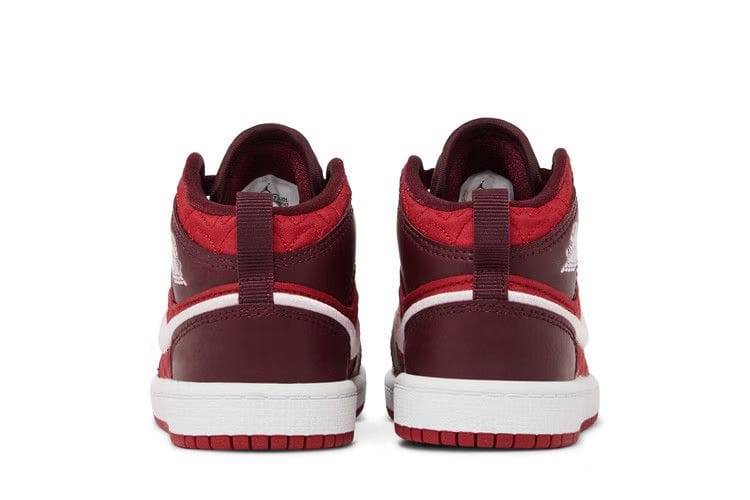 Air Jordan 1 Mid SE PS Red Quilted